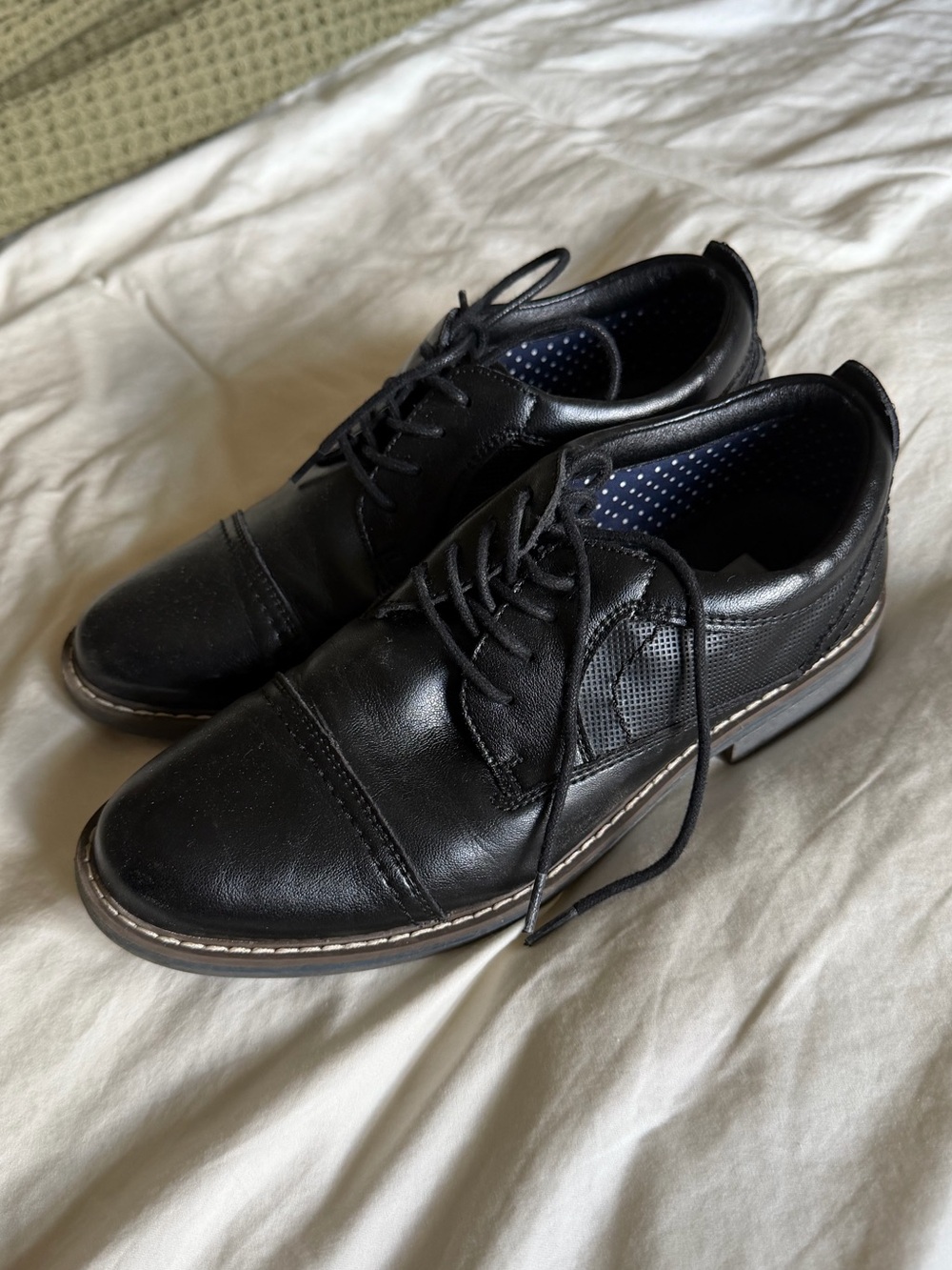 Black Oxford Lace Up Loafer Shoes